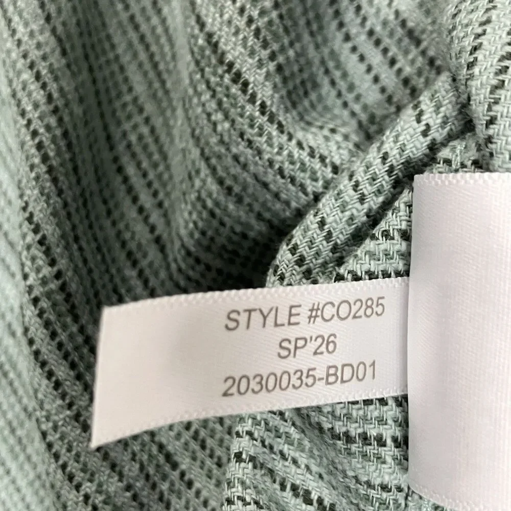 J Crew Mens XL Short Sleeve‎ Slub Dobby Shirt Sage Green Woven Button Up Resort